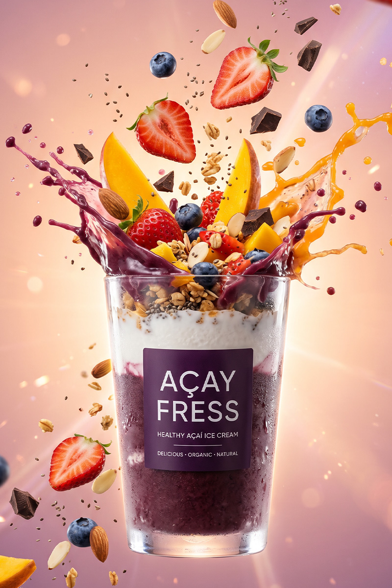 Fotografía detalle açaí, hostelería Murcia